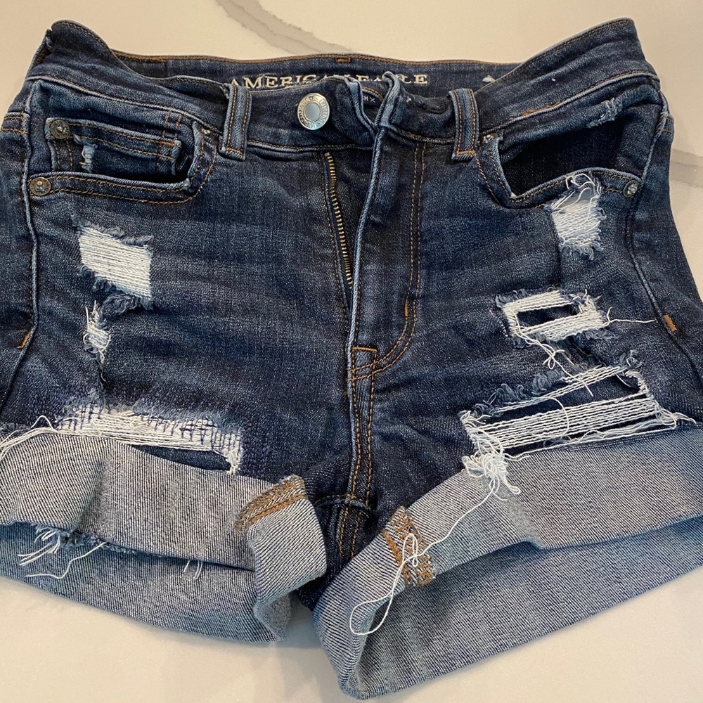 American Eagle distressed denim shorts